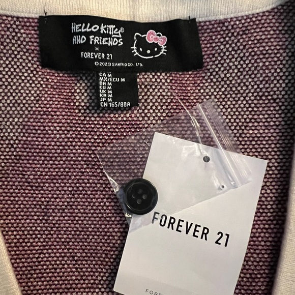 💕Hello Kitty & Friends Argyle Cardigan w/ cotton bottle set / Sweater size M - Picture 6 of 16